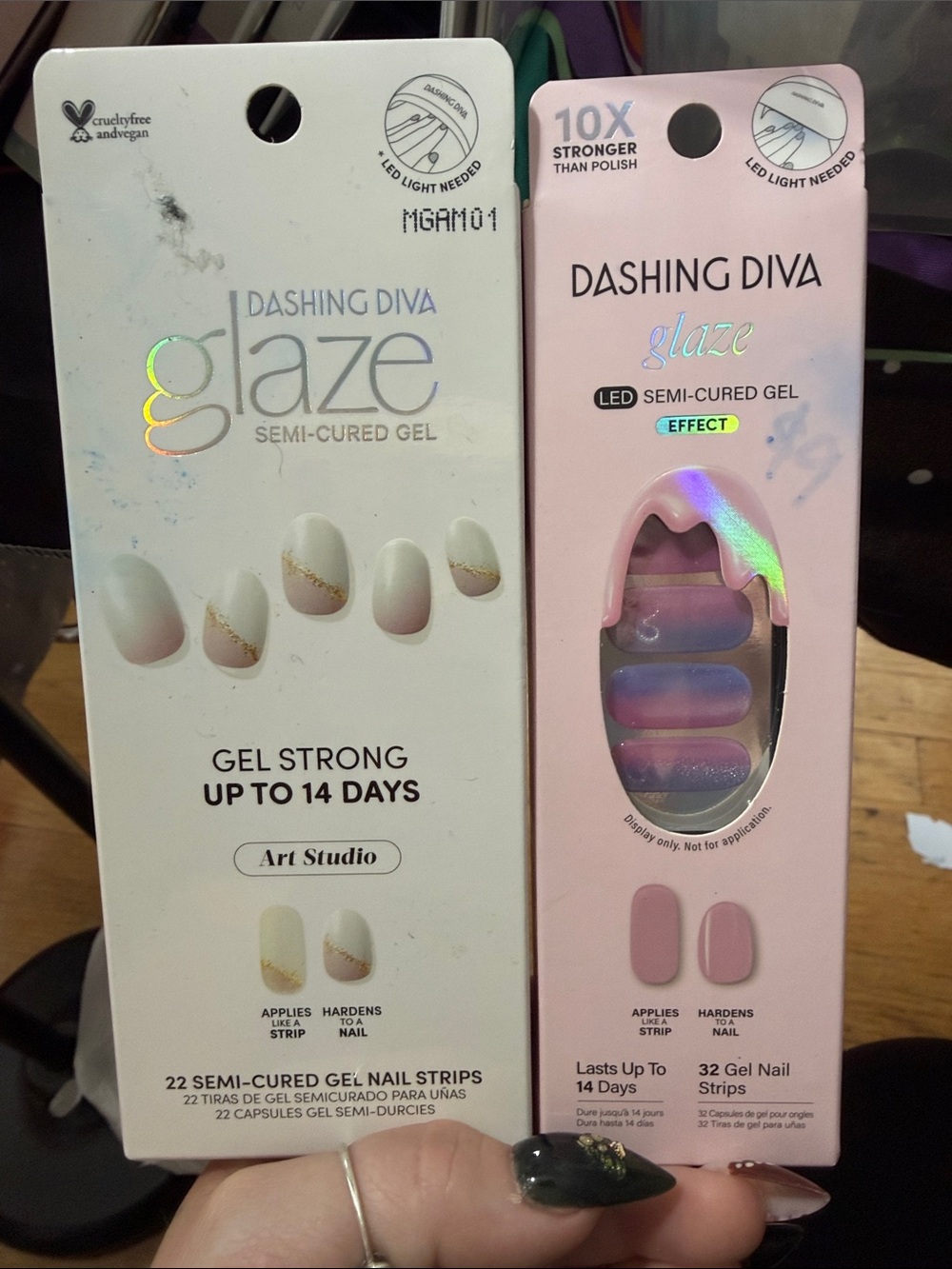 Dashing Diva Glaze Semi-Cured Gel Press-On Nails — Pink Gradient